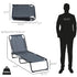 Folding Chaise Lounge Pool Chair, Patio Sun Tanning Chair, Outdoor Lounge Chair with 4-Position Reclining Back, Breathable Mesh Seat for Beach, Yard, Patio, Gray