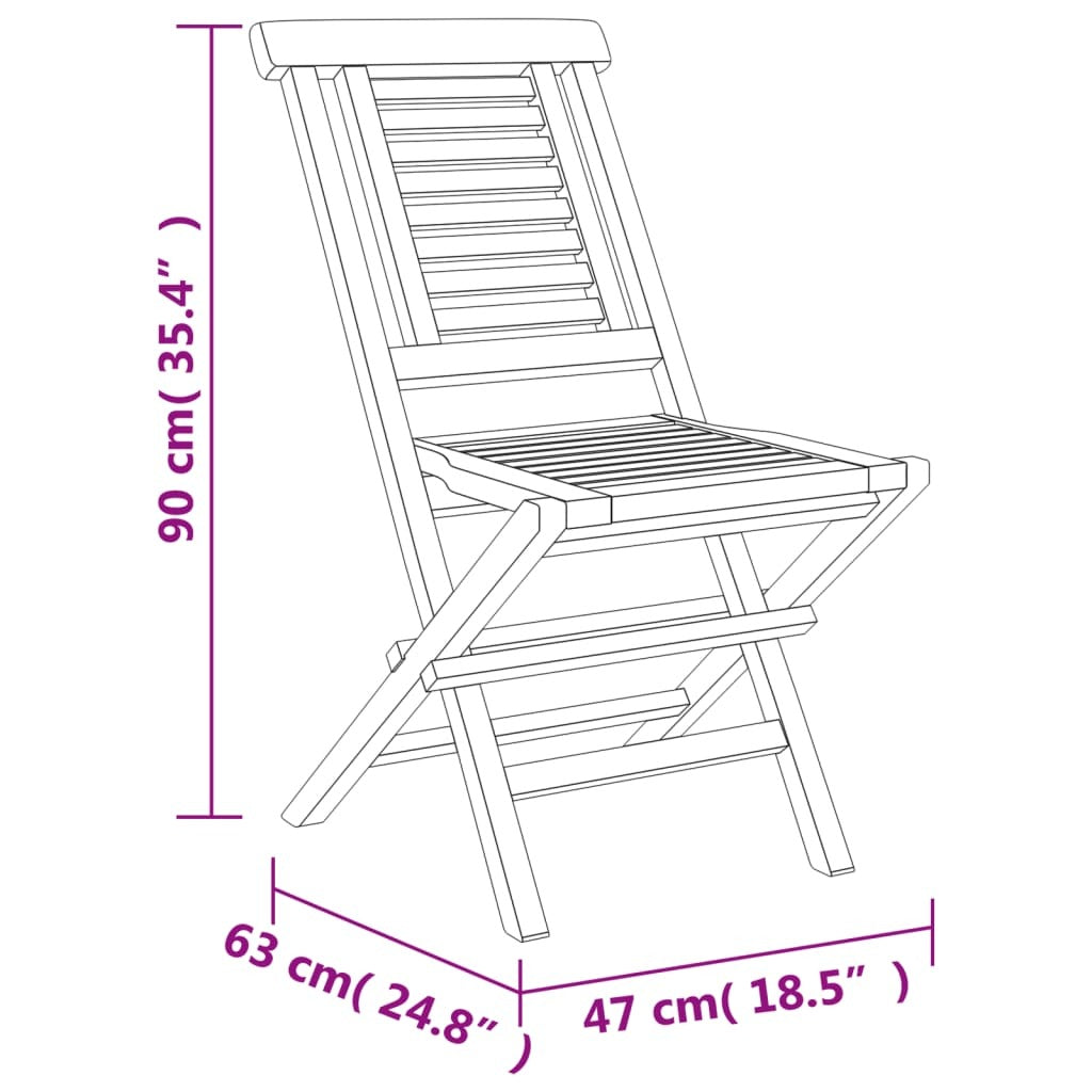 Folding Patio Chairs 2 pcs 18.5