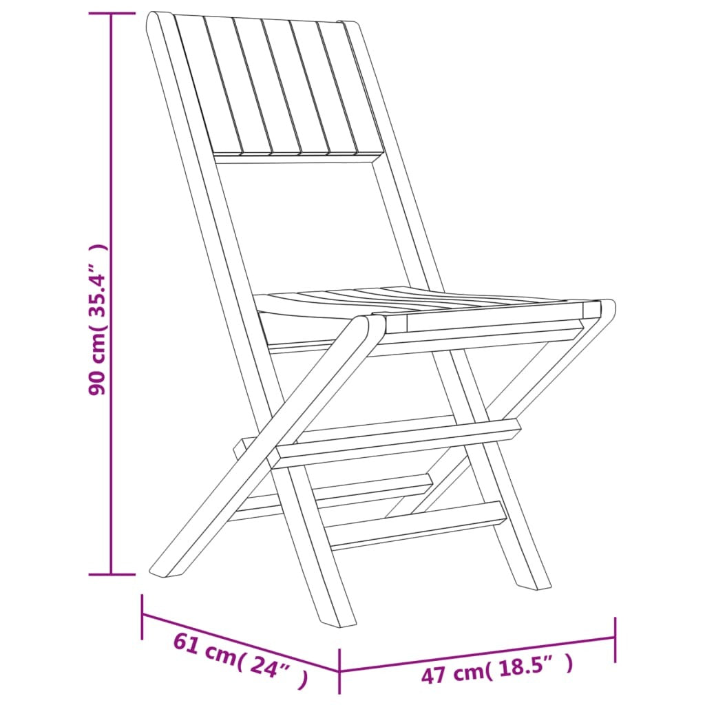 Folding Patio Chairs 2 pcs 18.5
