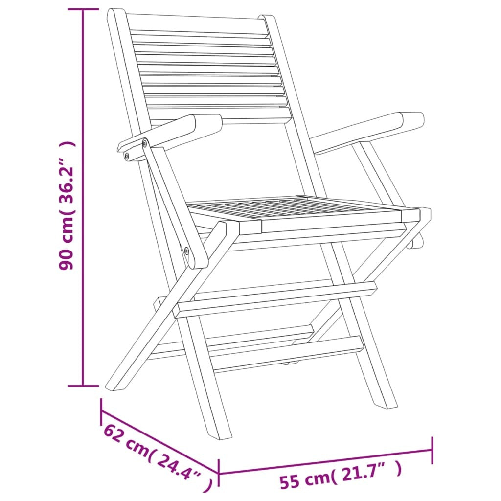Folding Patio Chairs 2 pcs 21.7