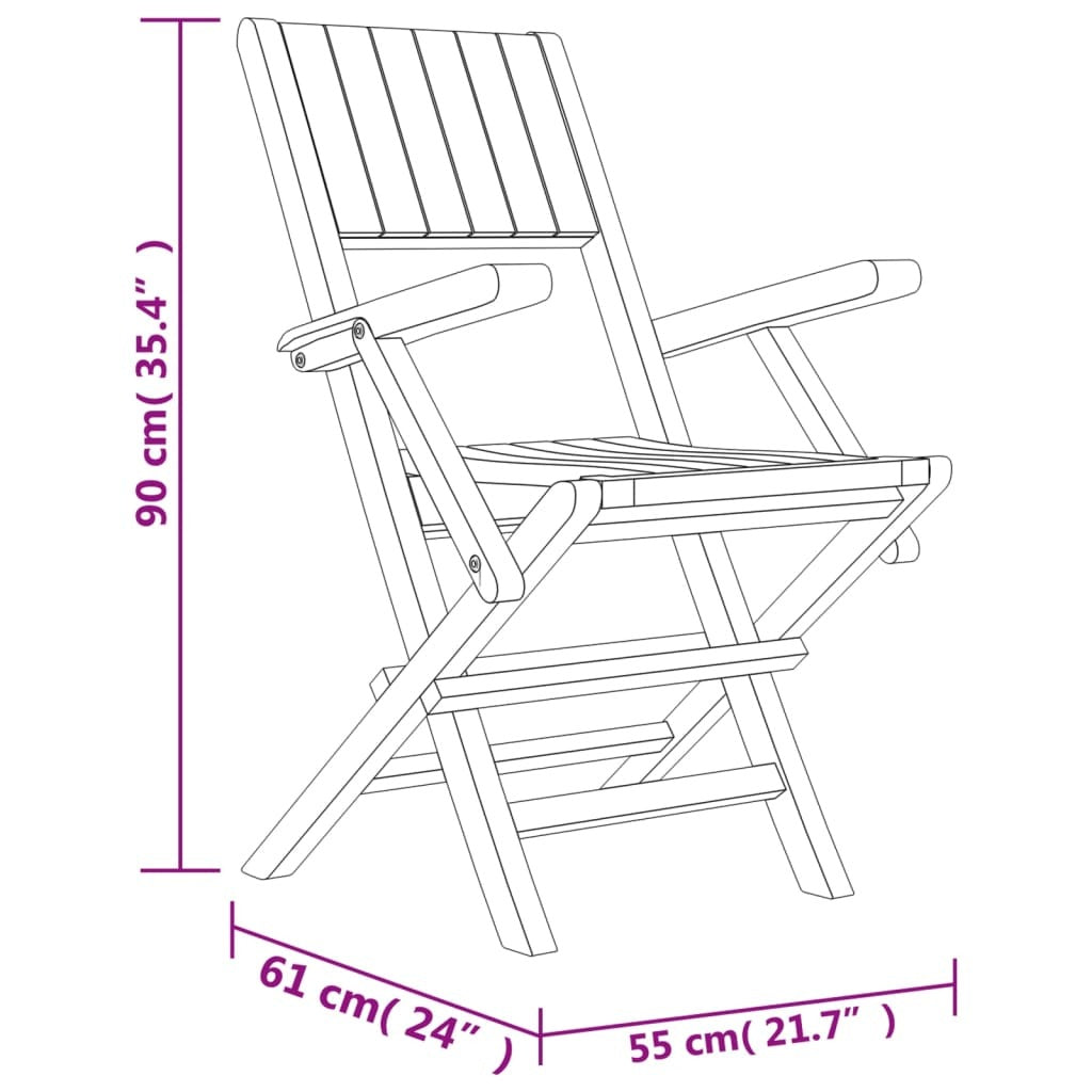 Folding Patio Chairs 2 pcs 21.7