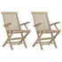 Folding Patio Chairs 2 pcs Gray 22"x24"x35" Solid Wood Teak
