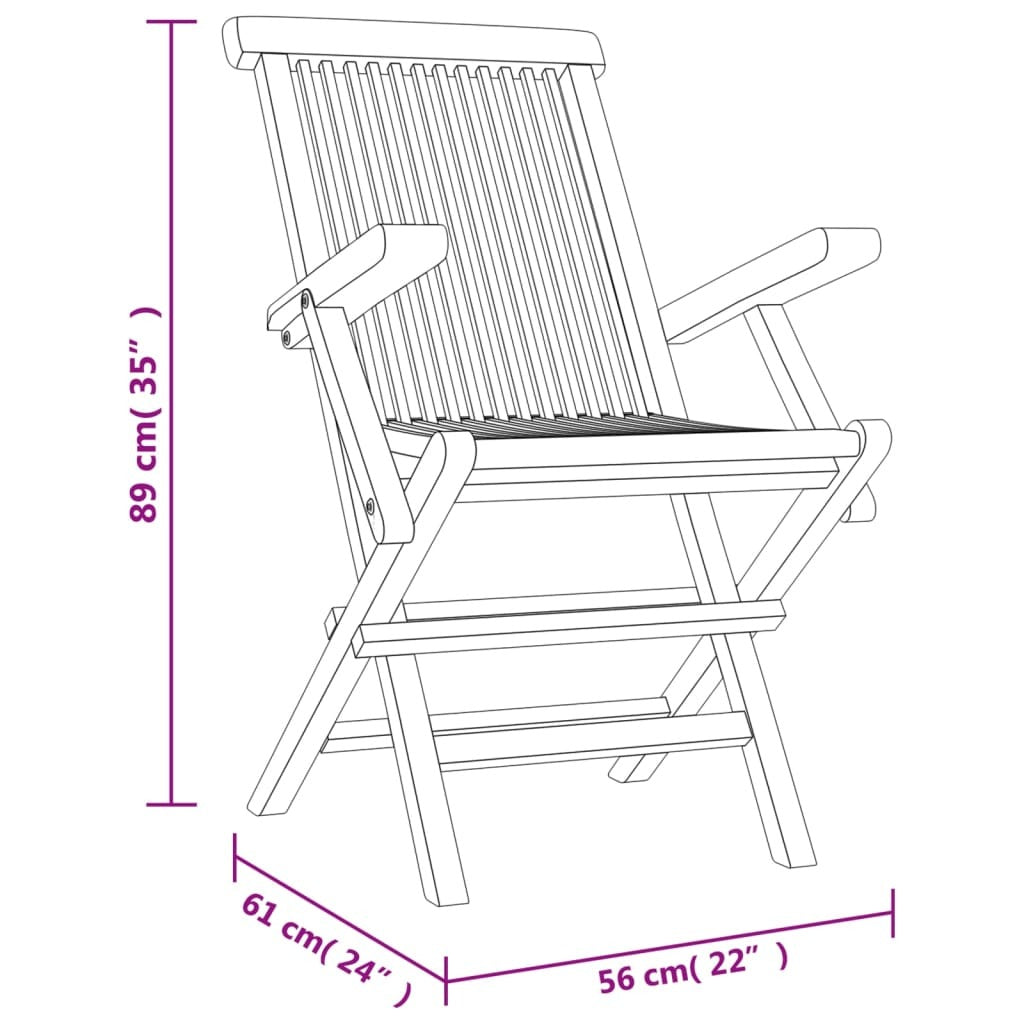 Folding Patio Chairs 2 pcs Gray 22