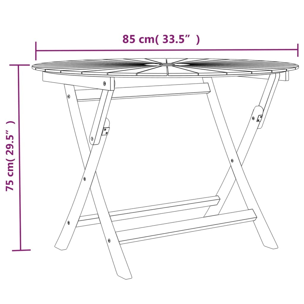 Folding Patio Table Ø 33.5