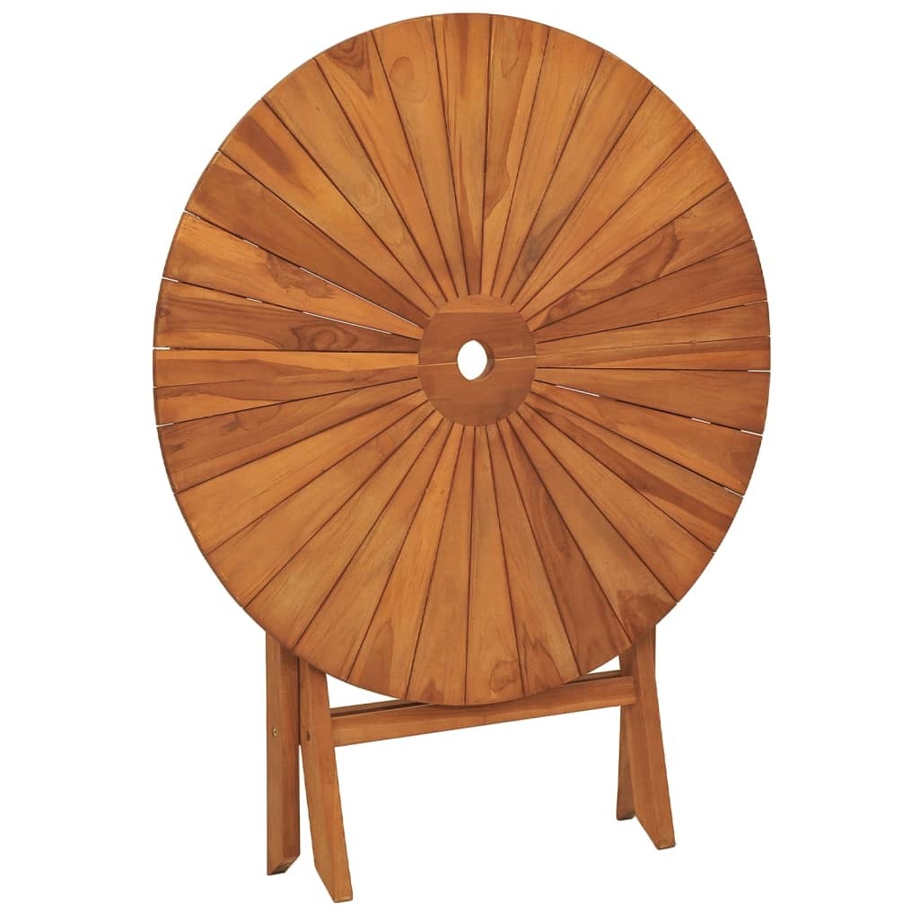 Folding Patio Table Ø 33.5"x29.5" Solid Wood Teak