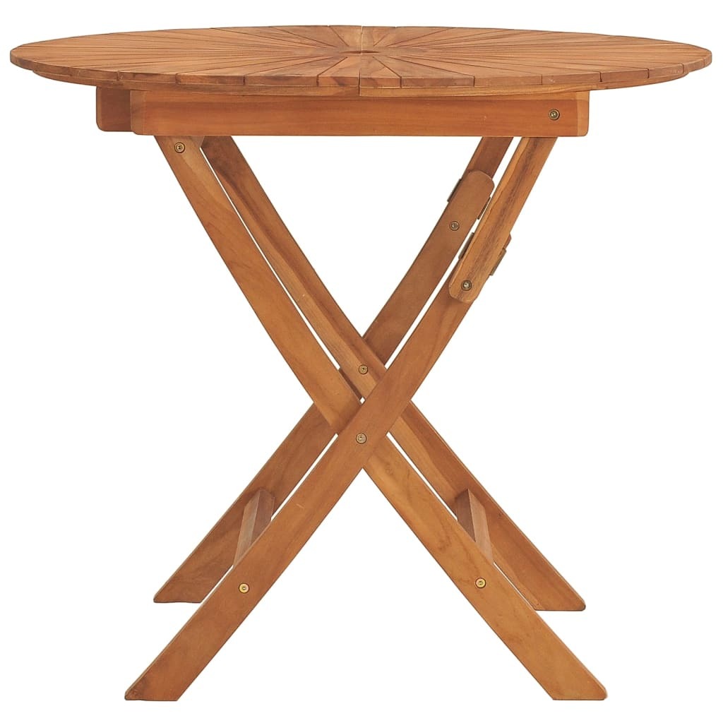 Folding Patio Table Ø 33.5"x29.5" Solid Wood Teak