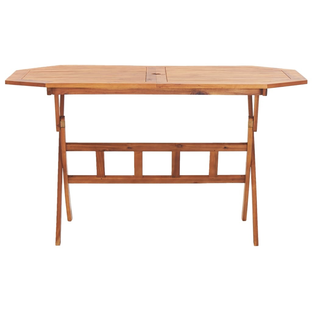 Folding Patio Table 53.1"x33.5"x29.5" Solid Wood Acacia