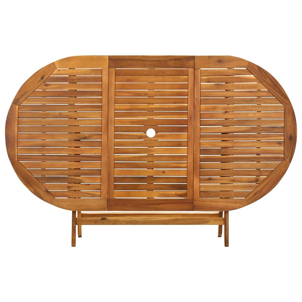 Folding Patio Table 63"x33.5"x29.5" Solid Wood Acacia