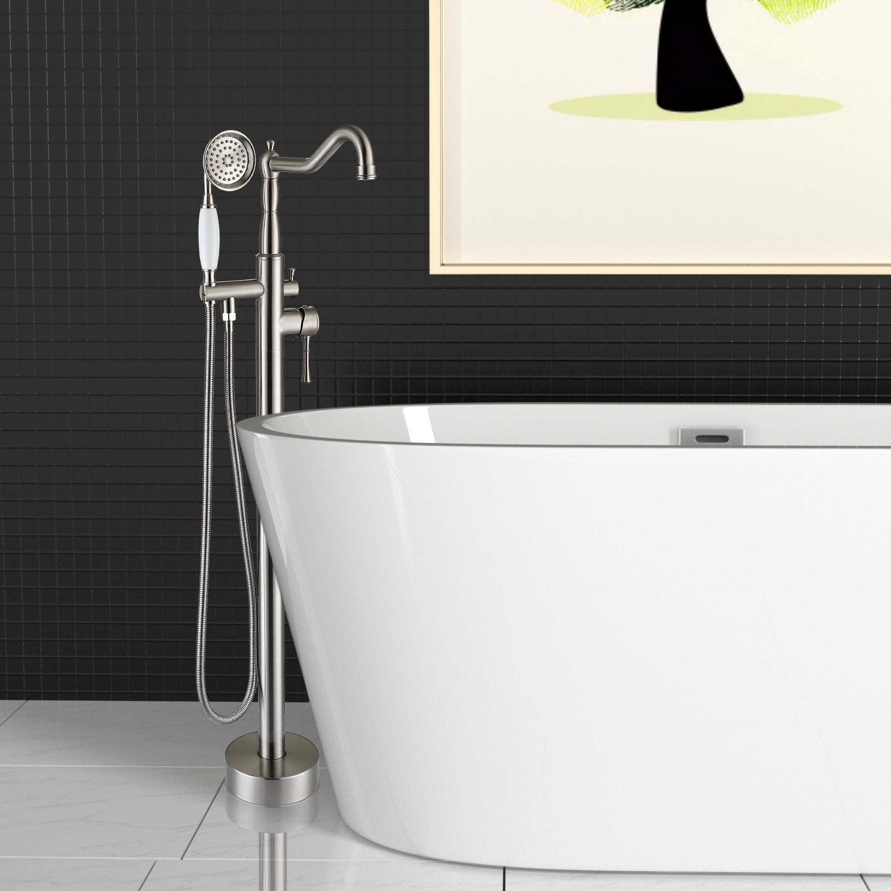 Freestanding Bathtub Faucet with Hand Shower