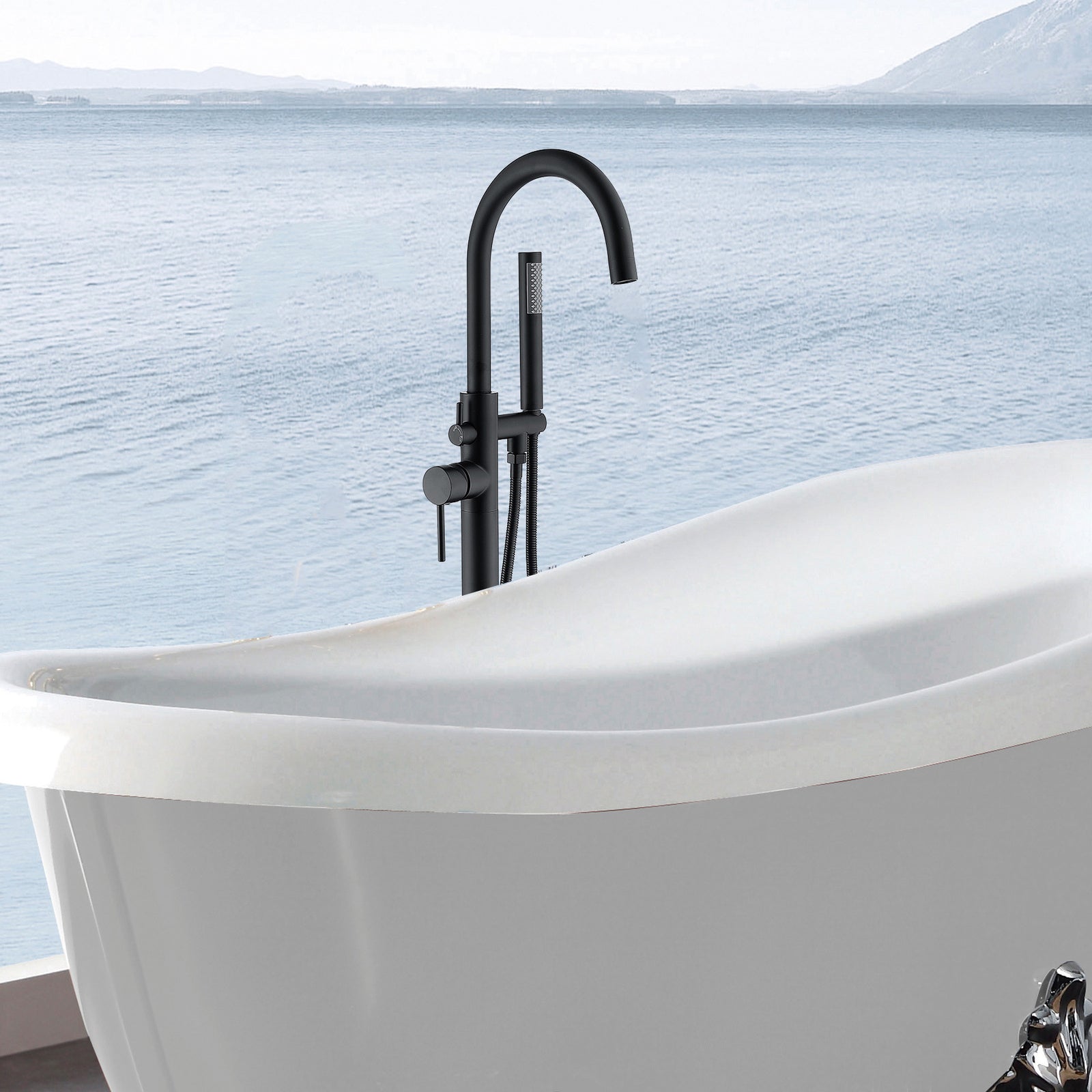 Freestanding Bathtub Faucet with Hand Shower