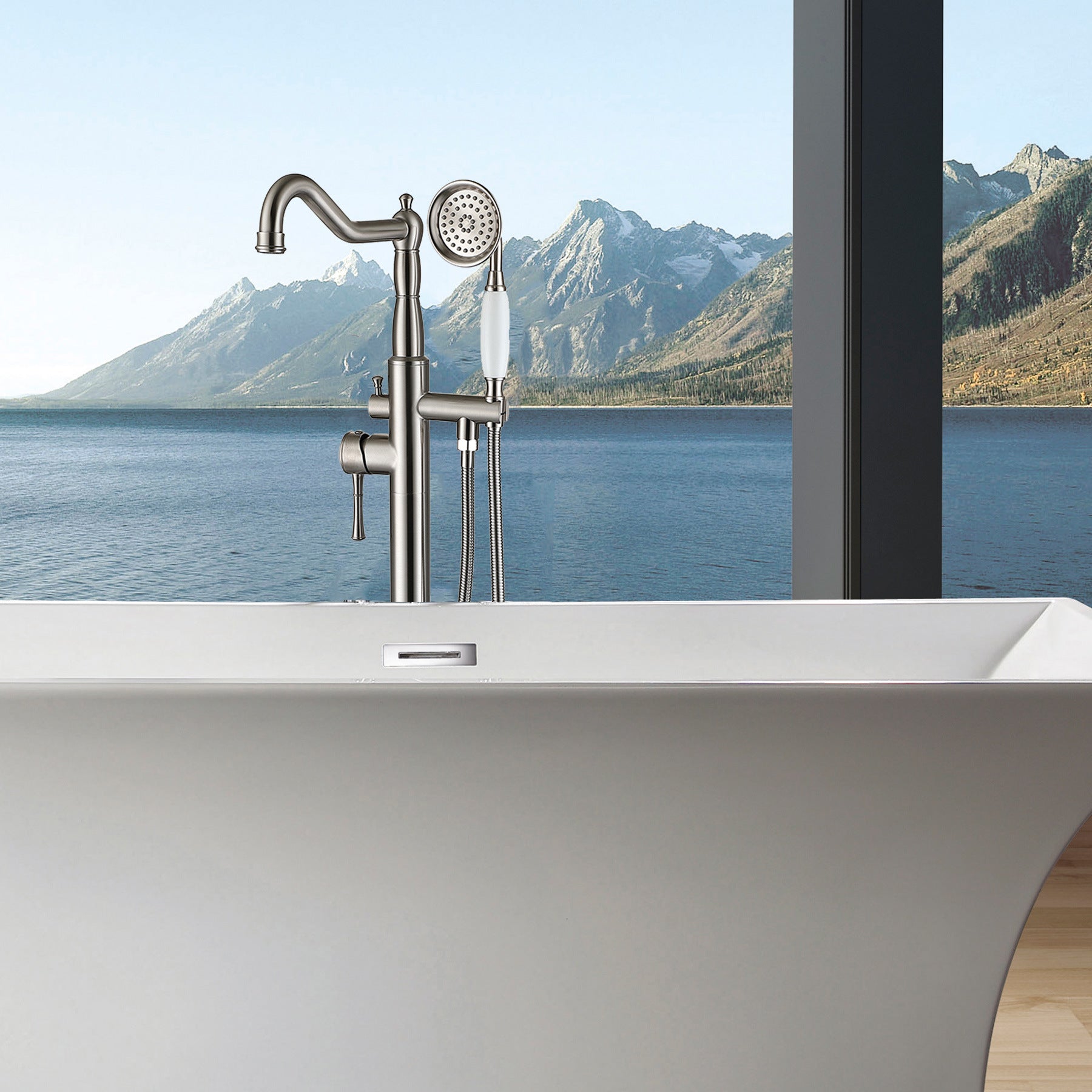 Freestanding Bathtub Faucet with Hand Shower