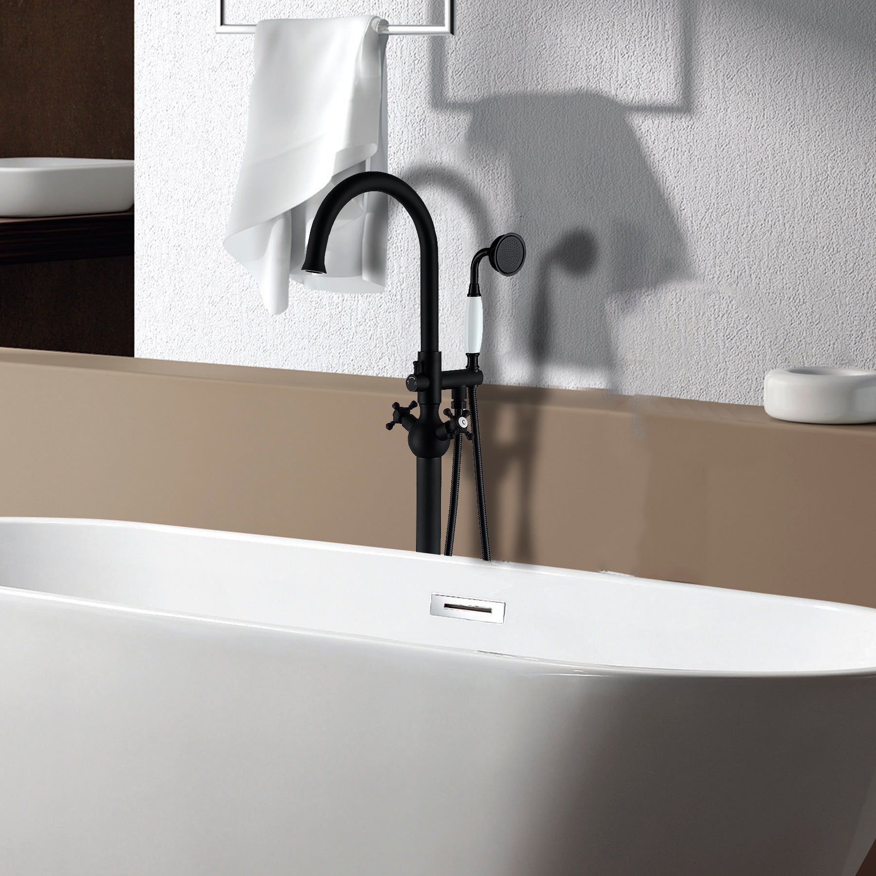 Freestanding Bathtub Faucet with Hand Shower