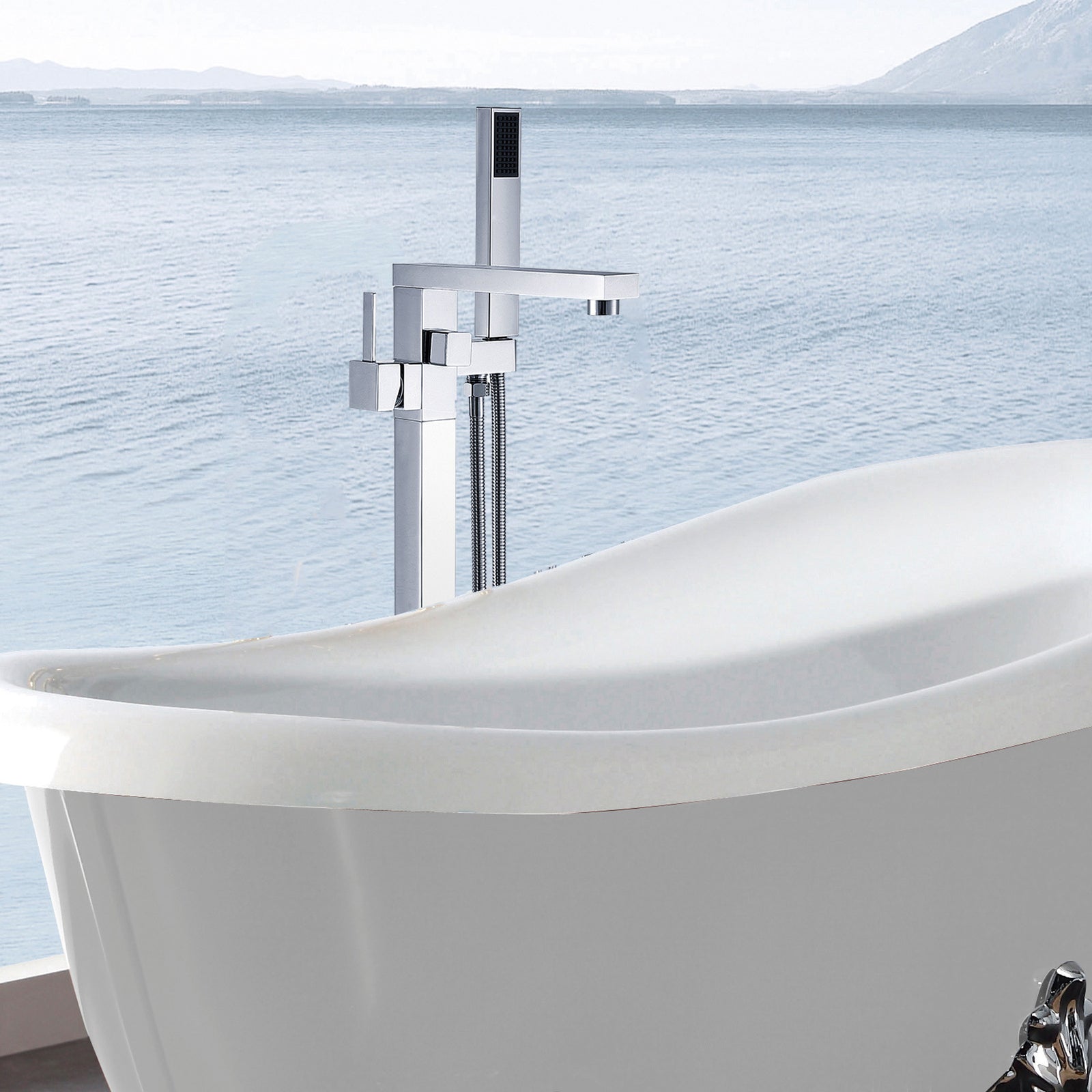 Freestanding Bathtub Faucet with Hand Shower