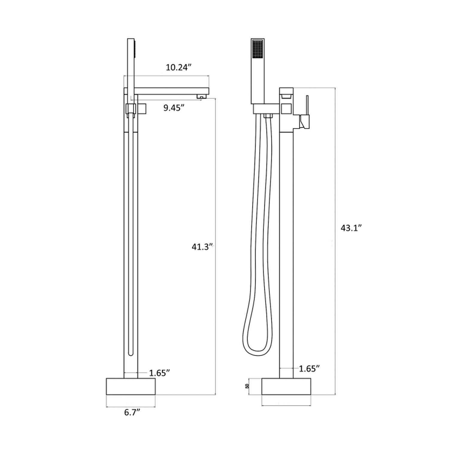 Freestanding Bathtub Faucet with Hand Shower