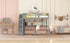 Full Size Loft Bed with Desk, Storage shelves and Staircase,Grey