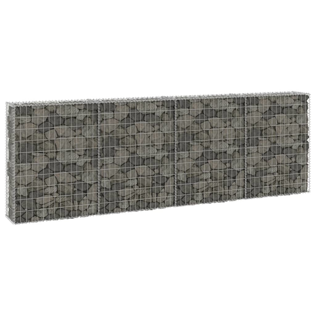 Gabion Wall with Covers Galvanized Steel 118.1"x11.8"x39.4" - WoodPoly.com