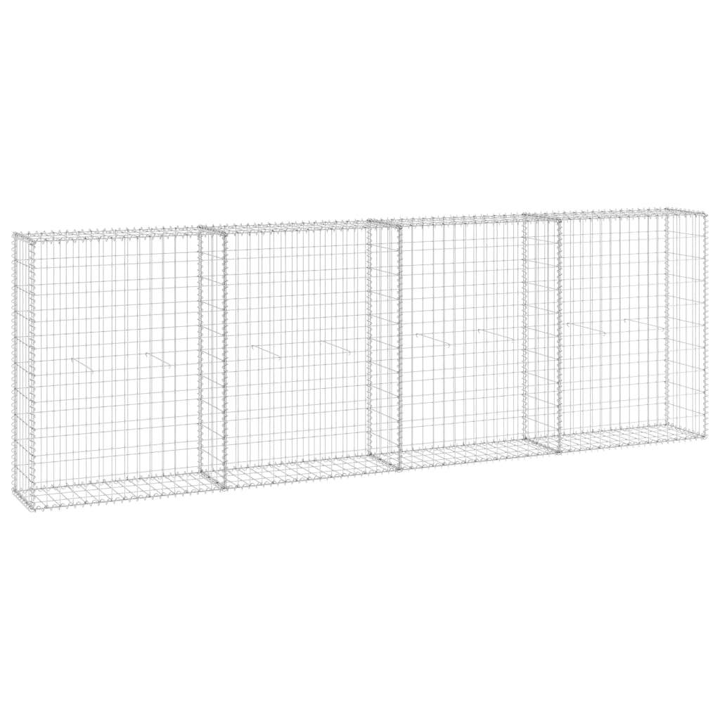 Gabion Wall with Covers Galvanized Steel 118.1"x11.8"x39.4" - WoodPoly.com