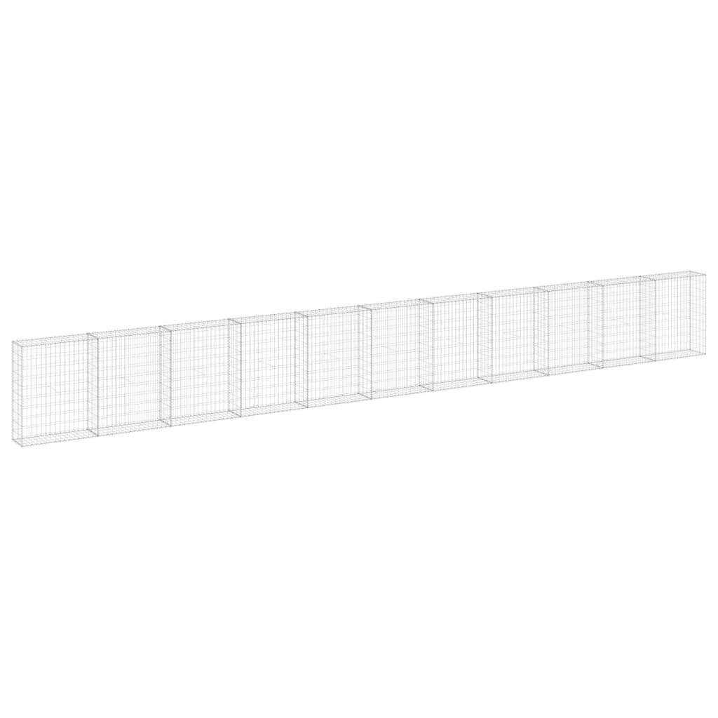 Gabion Wall with Covers Galvanized Steel 354.3"x11.8"x39.4" - WoodPoly.com