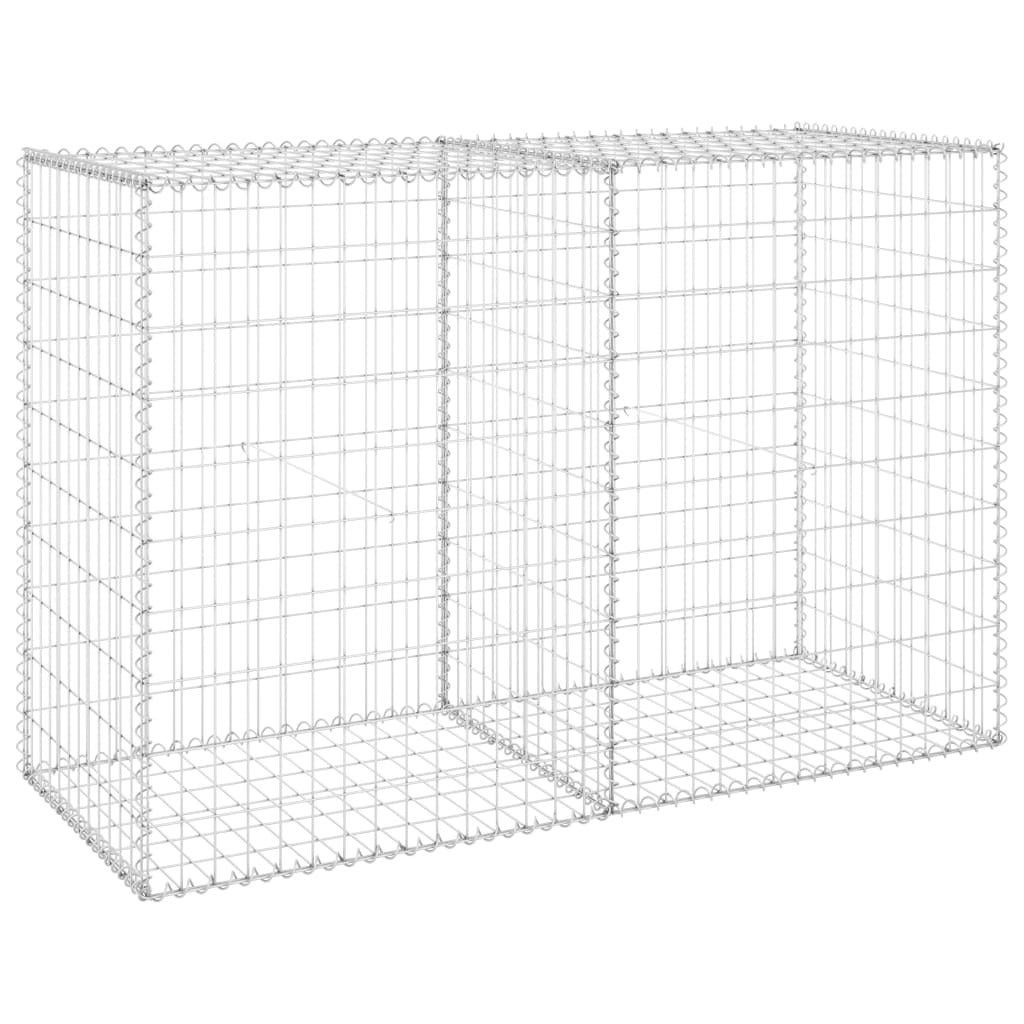 Gabion Wall with Covers Galvanized Steel 59.1"x23.6"x39.4" - WoodPoly.com