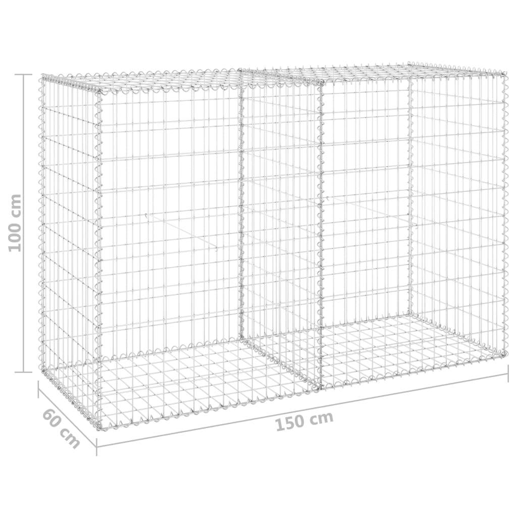 Gabion Wall with Covers Galvanized Steel 59.1"x23.6"x39.4" - WoodPoly.com