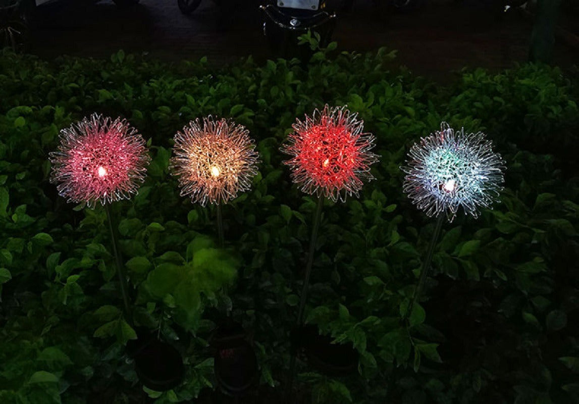Garden LED Ball Dandelion Flower Stake Light Solar Energy Rechargeable - WoodPoly.com
