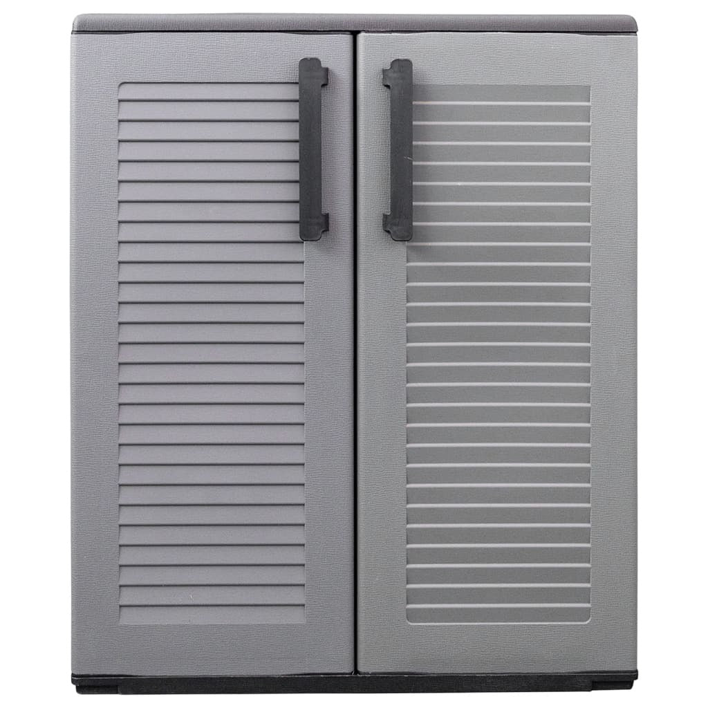 Garden Storage Cabinet Gray and Black 26.8"x14.6"x33.1" PP