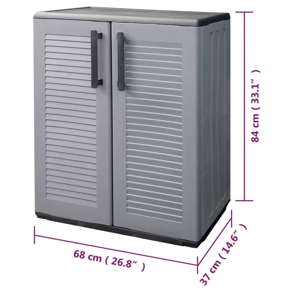 Garden Storage Cabinet Gray and Black 26.8