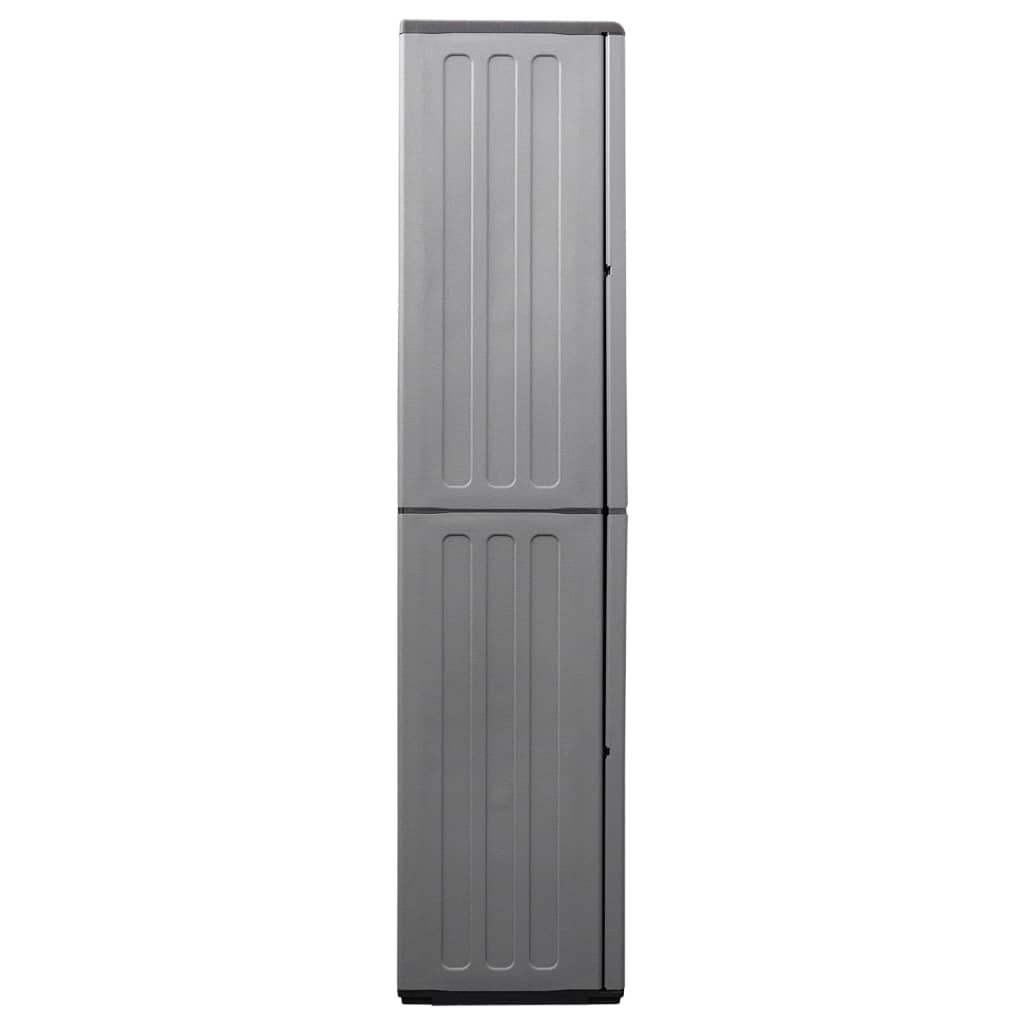 Garden Storage Cabinet Gray and Black 26.8"x14.6"x64.2" PP
