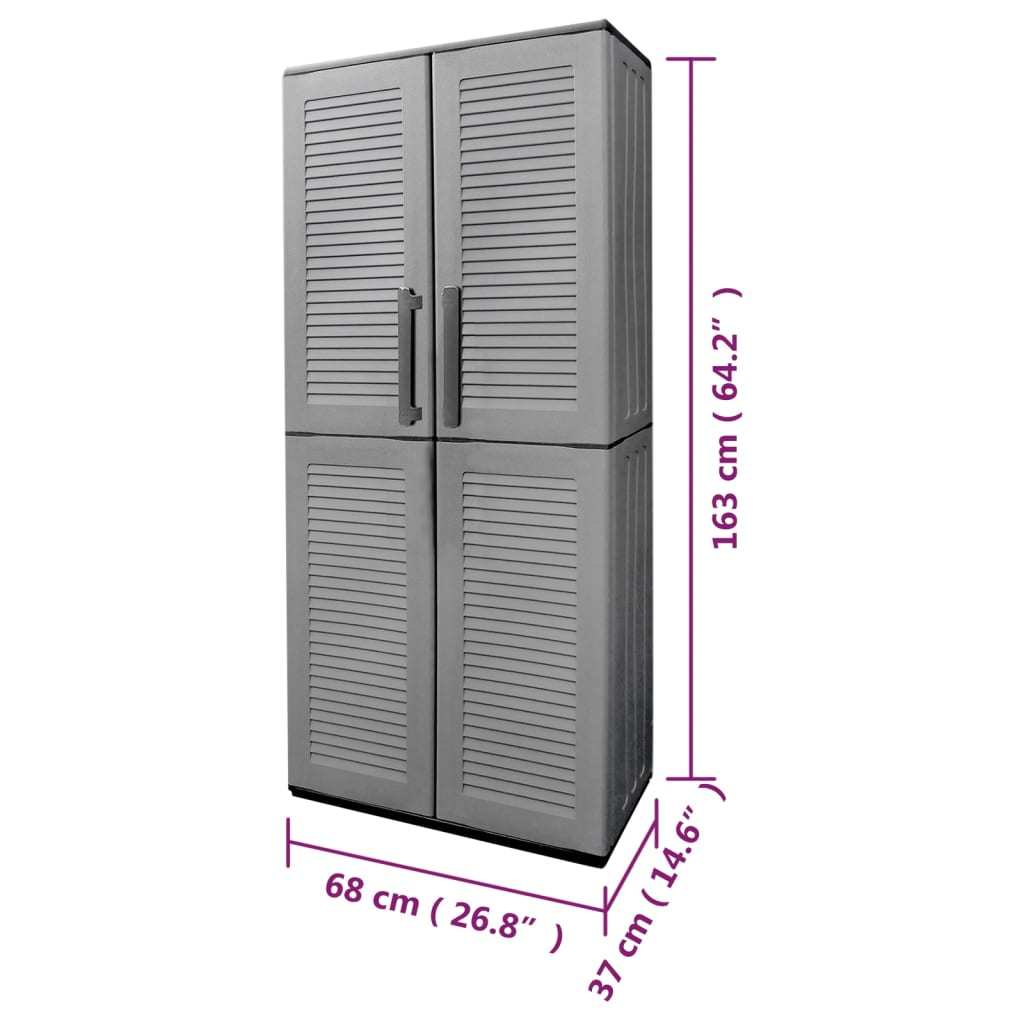 Garden Storage Cabinet Gray and Black 26.8