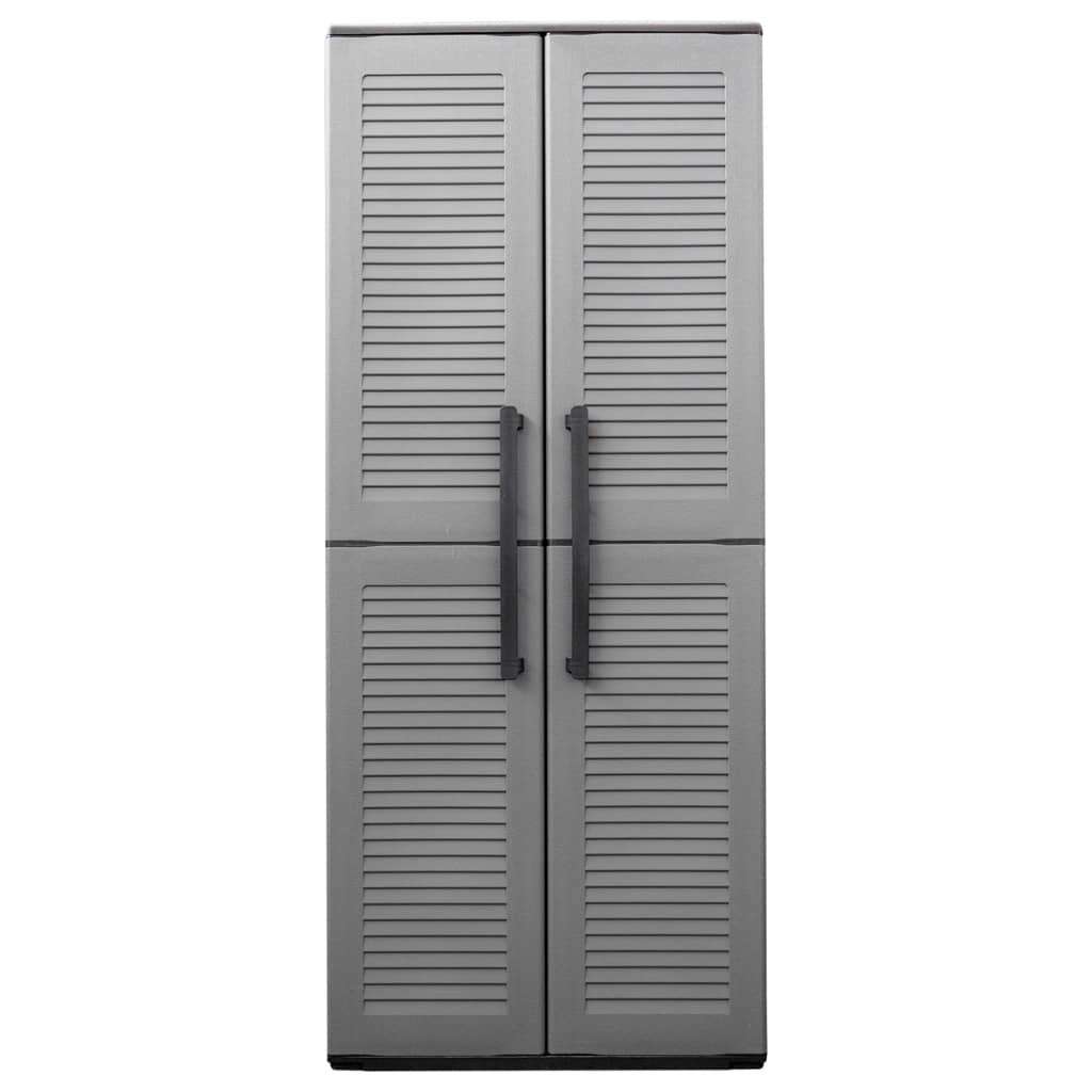 Garden Storage Cabinet Gray and Black 26.8"x14.6"x64.2" PP