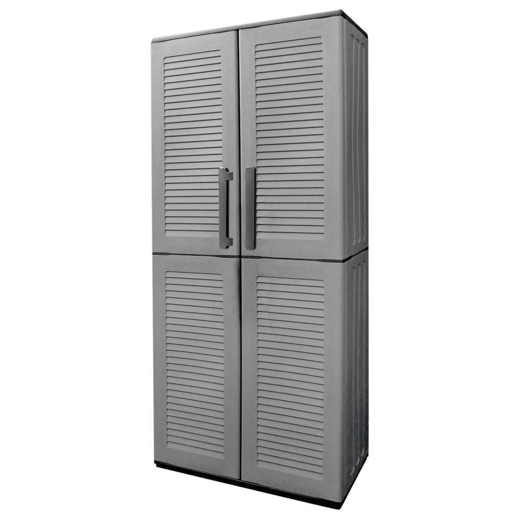 Garden Storage Cabinet Gray and Black 26.8"x14.6"x64.2" PP