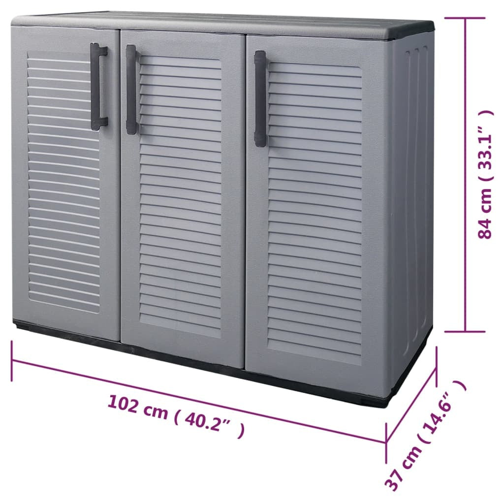 Garden Storage Cabinet Gray and Black 40.2