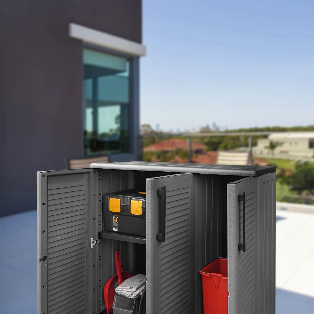 Garden Storage Cabinet Gray and Black 40.2