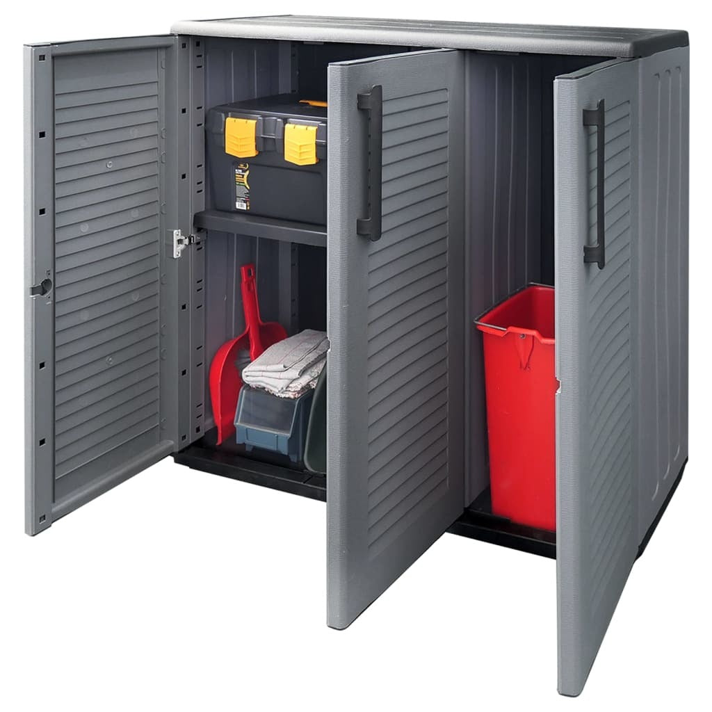 Garden Storage Cabinet Gray and Black 40.2