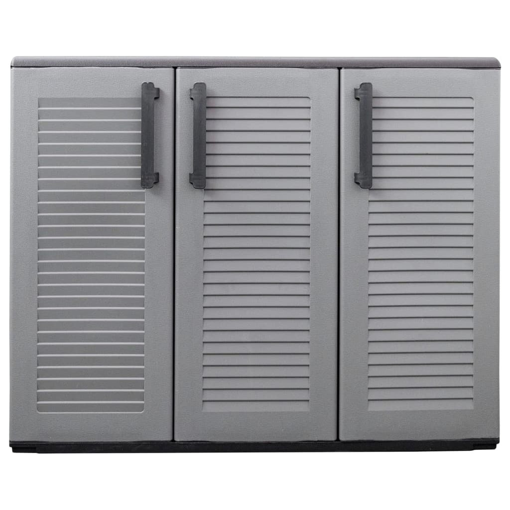 Garden Storage Cabinet Gray and Black 40.2"x14.6"x33.1" PP