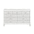Glamorous Metallic White Finish Dresser of 9x Drawers Faux Crystal Knobs Modern Bedroom Furniture
