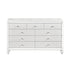 Glamorous Metallic White Finish Dresser of 9x Drawers Faux Crystal Knobs Modern Bedroom Furniture
