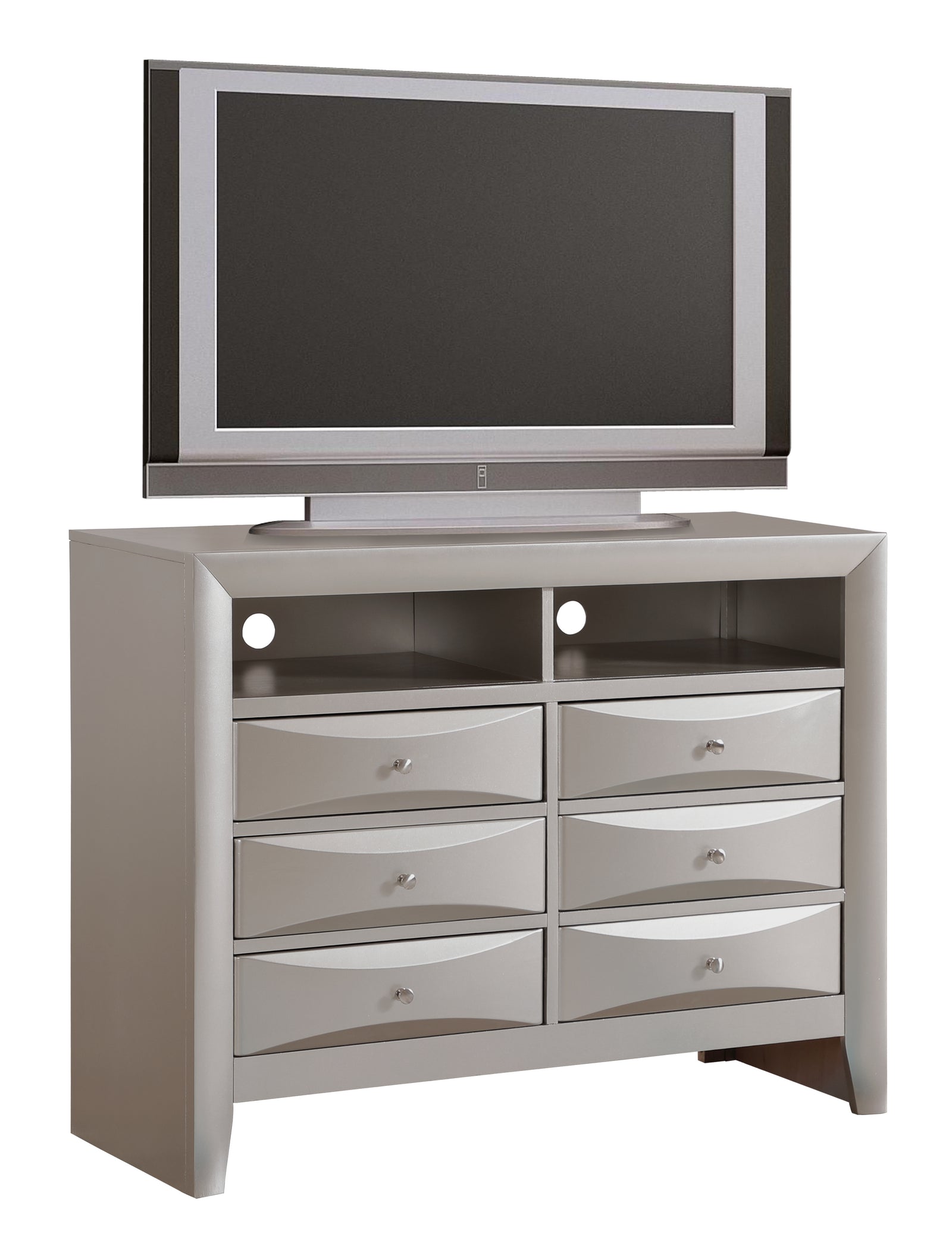 Glory Furniture Marilla G1503-TV2 Media Chest , Silver Champagne