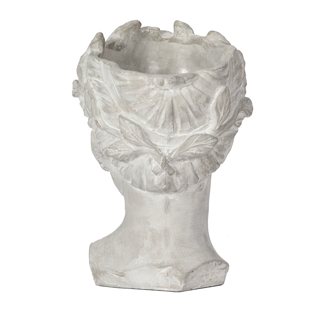 Greek Style Cement Head Planter - Indoor Outdoor Home Garden Decor, D6