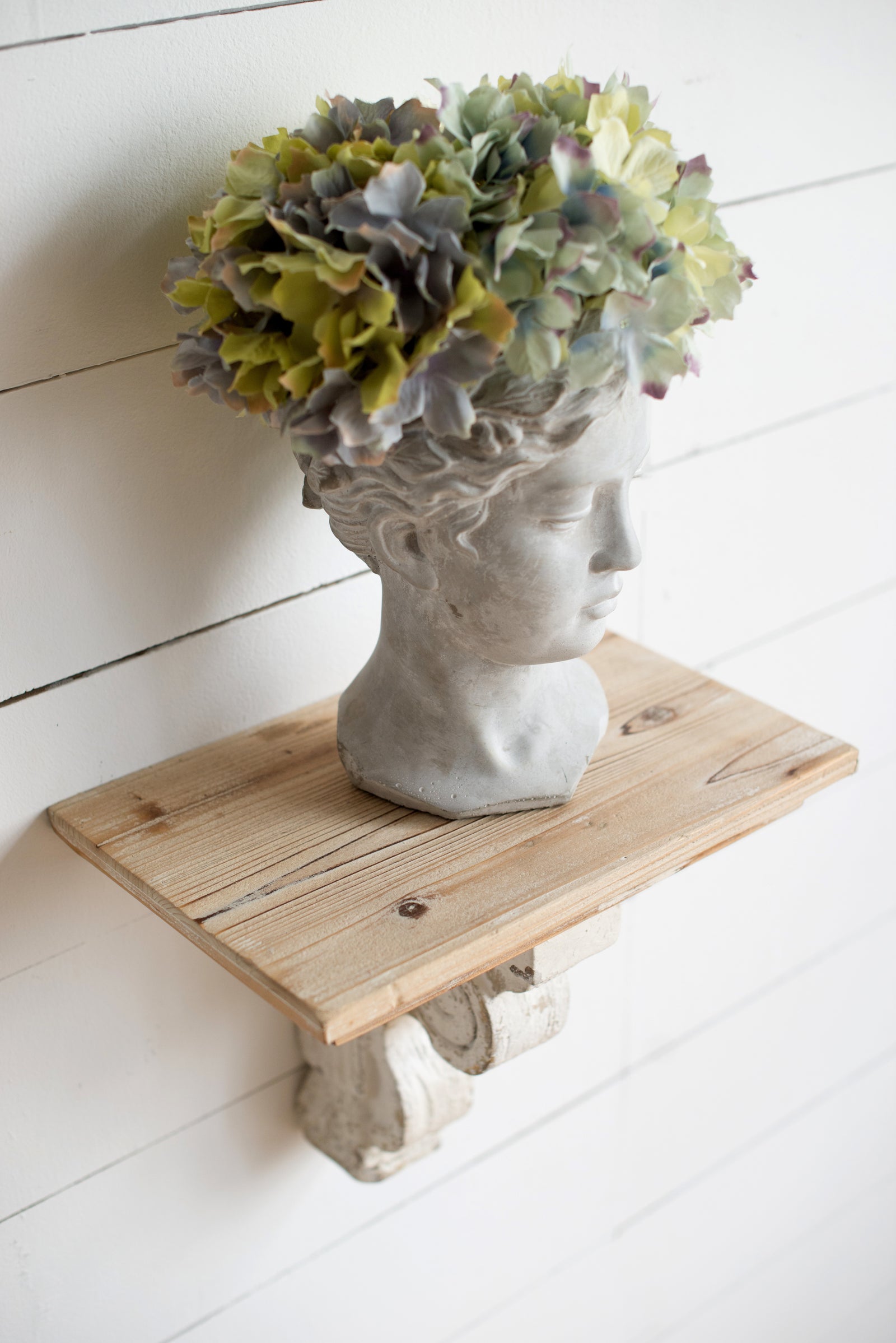 Greek Style Cement Head Planter - Indoor Outdoor Home Garden Decor, D6