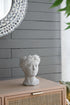 Greek Style Cement Head Planter - Indoor Outdoor Home Garden Decor, D6" x 9"