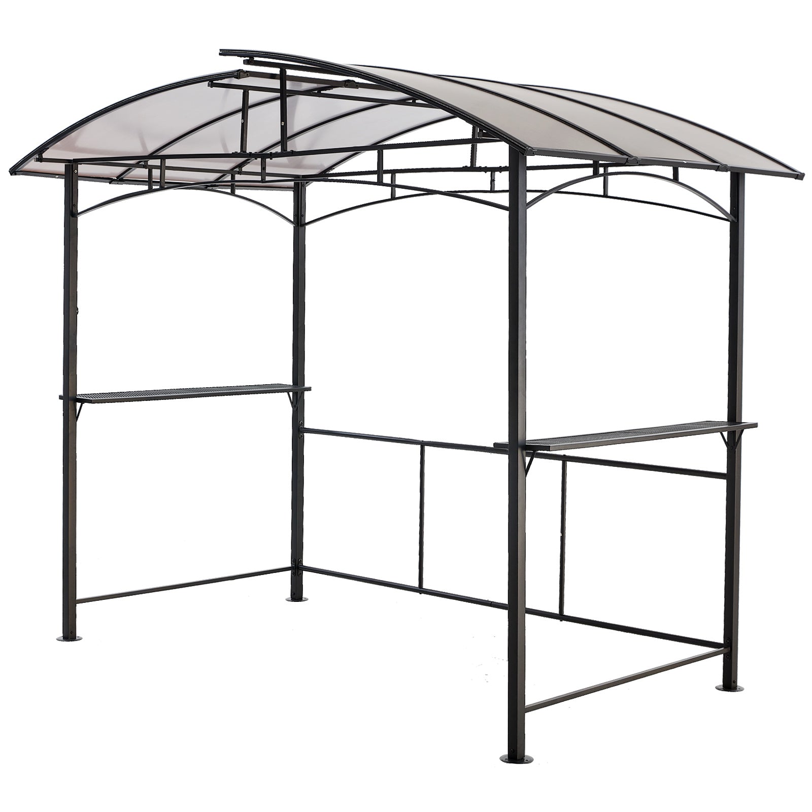 Grill gazebo 8x5ft,outdoor patio canopy,BBQ shelter with steel Hardtop and side shelves