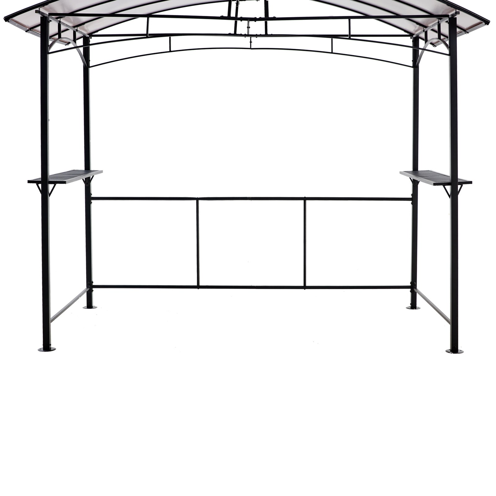 Grill gazebo 8x5ft,outdoor patio canopy,BBQ shelter with steel Hardtop and side shelves