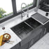 Gunmetal Black Double Bowl (60/40) Farmhouse Sink- 36"x21"x10"Stainless Steel Apron Front Kitchen Sink 16 Gauge with Two 10" Deep Basin