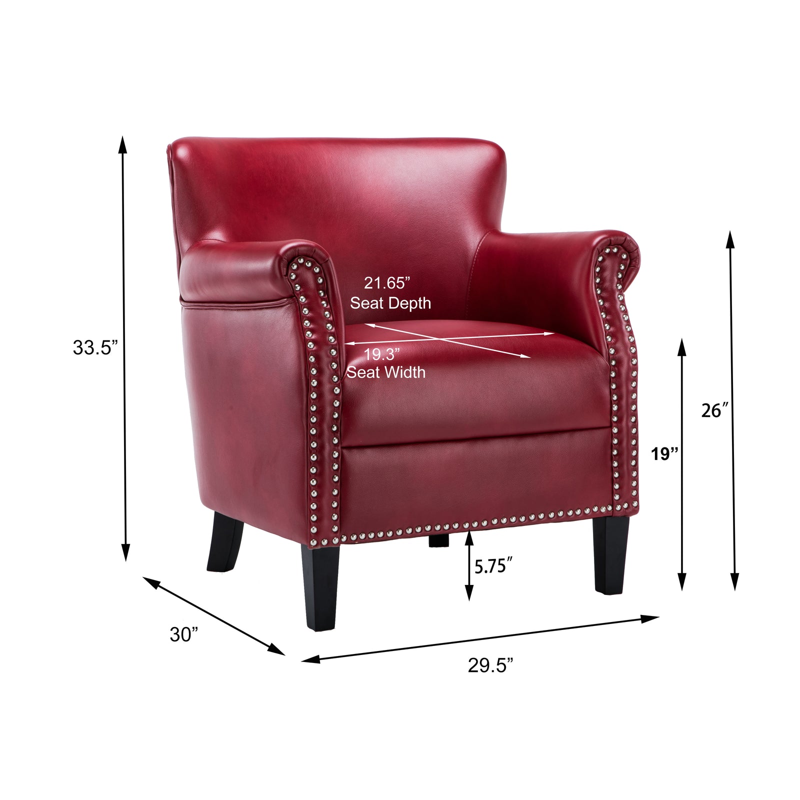 Hadley Red Club Chair