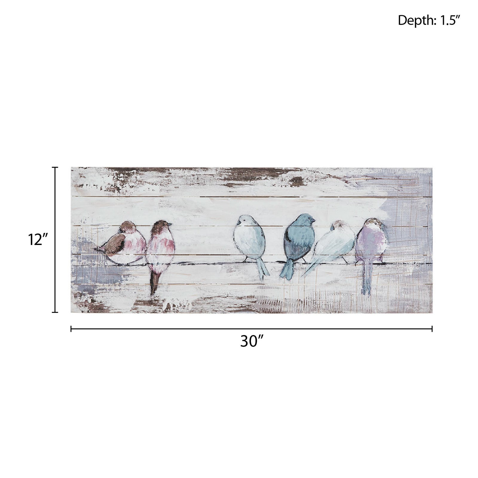 Hand Painted Wood Plank Panel Wall Decor