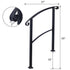 Handrails for Outdoor Steps, Fit 1 or 3 Steps Outdoor Stair Railing, White Wrought Iron Handrail, Flexible Front Porch Hand Rail, Transitional Handrails for Concrete Steps or Wooden Stairs