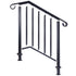 Handrails for Outdoor Steps, Fit 2 or 3 Steps Outdoor Stair Railing, Picket#2 Wrought Iron Handrail, Flexible Porch Railing, Black Transitional Handrails for Concrete Steps or Wooden Stairs