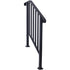 Handrails for Outdoor Steps, Fit 2 or 3 Steps Outdoor Stair Railing, Picket#2 Wrought Iron Handrail, Flexible Porch Railing, Black Transitional Handrails for Concrete Steps or Wooden Stairs