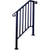 Handrails for Outdoor Steps, Fit 2 or 3 Steps Outdoor Stair Railing, Picket#2 Wrought Iron Handrail, Flexible Porch Railing, Black Transitional Handrails for Concrete Steps or Wooden Stairs